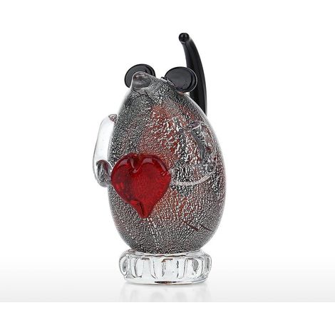Tooarts Maus-Glasskulptur, handgefertigtes Glasornament, Tierskulptur, Heimdekoration, Geschenk, Kunsthandwerk (1/5)
