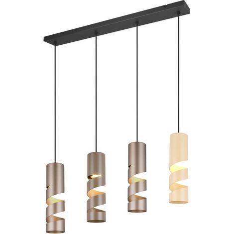 Suspension noire mate STREAM Trio, barre 4xGU10 80cm (1/3)