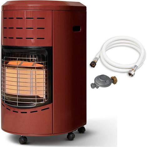 Favex – Poêle à gaz infrarouge 4200W Calgary rouge brique – 3 puissances de chauffe – Surface jusqu'à 40 m² – Tuyau et détendeur inclus – Classe A (1/5)