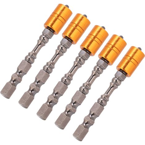 Jeu de 5 embouts de tournevis en acier allié, magnétiques, pour visser/dévisser, tige de 65mm, outil de fixation pratique. (1/5)
