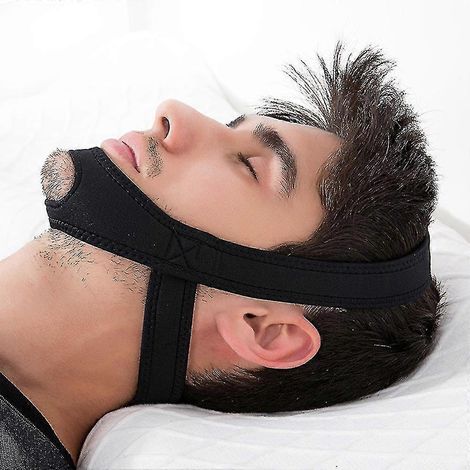 Ceinture anti-ronflement ajustable pour dormir, noire (1/4)