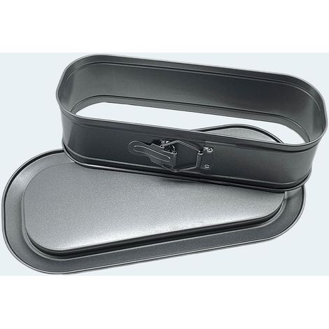 Moule à cake anti-fuites 8 x 30 x 12 cm cuisson homogène démoulage facile design contemporain en acier gris (1/3)