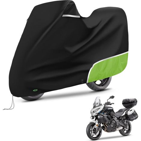 Bâche de Protection pour Kawasaki Versys 650 (avec Coffre) Housse Protection- Moto extérieur -Tissu Oxford 420D - Imperméable et résistante aux intempéries