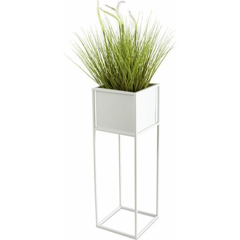 Support à fleurs blanc moderne 70 cm (1/5)