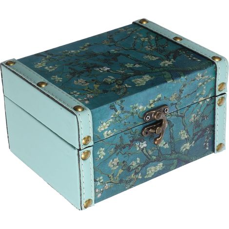 Boîte à Bijoux Rangement Multi-usage Motif Peinture à L'huile en Bois Vert Style Vintage pour Bracelets Joncs pour Bureau et Souvenirs (1/5)