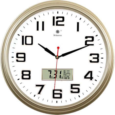 Horloge murale d'extérieur, en plastique étanche, avec affichage de la température et de l'humidité, résistante à l'eau, silencieuse, pour terrasse et jardin, marron foncé (1/5)