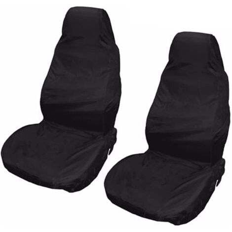 Lot de 2 housses de siège de voiture universelles, imperméables, noires, protection de siège (1/5)