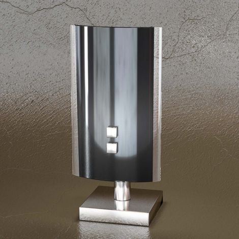 Abat-jour tp-shadow 1088 p g9 led vetro colorato decorato lampada tavolo comodino moderna interno, vetro foglia argento (1/5)