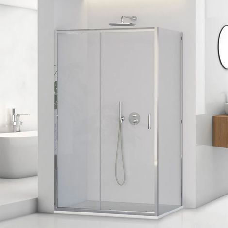 Box doccia angolare 70x110 cm scorrevole in cristallo temperato Tay (1/5)