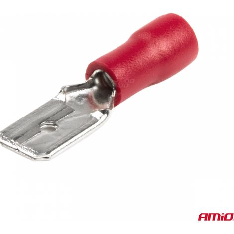 Connecteurs plats mâles isolés 6,3 mm 0,5-1,5 mm² 10 A 10 pièces AMIO-03066 (1/3)