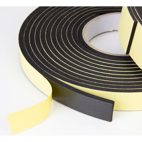 Tira de sellado de espuma autoadhesiva, 20 mm de ancho x 10 mm de grosor, 10 m, para puertas y ventanas, resistente a impactos. (1/5)