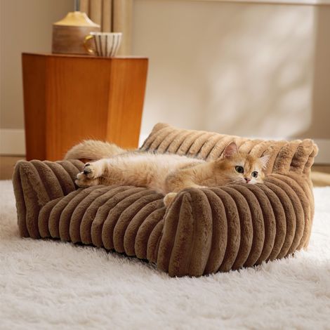 Canapé-lit pour chat, mignon et confortable, idéal pour les chats et chiens de petite, moyenne et grande taille. Revêtement antidérapant et lavable. (1/2)