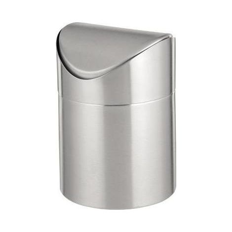 Tischabfallbehälter ® SWING rund 12 x 16,5 cm (D. x H 1,2l Edelstahl 18/10 silber 1 Sortierfach (1/4)