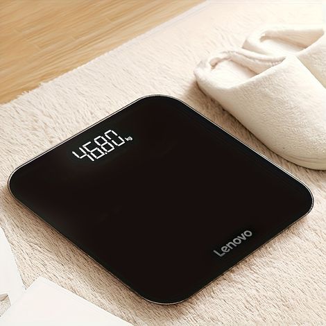 Balance de salle de bain numérique, balance de poids corporel très précise avec écran LED rétroéclairé, mesure le poids jusqu'à 400 Livres/180kg Sans batterie noir (sans batterie) (1/5)