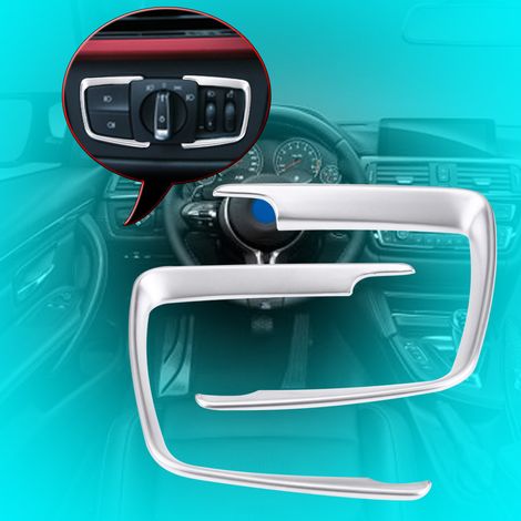 Ensemble de baguettes décoratives pour interrupteur de phares BMW (2 pièces, chromées) (1/5)