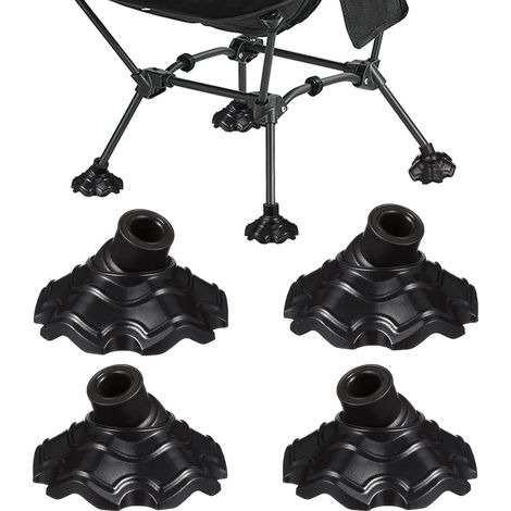 Embout Pieds de Chaise en Plastique Antidérapant et Épaissi, Lot de 4 Pièces pour Protection des Pieds de Table et Chaise de Camping en Extérieur (1/5)