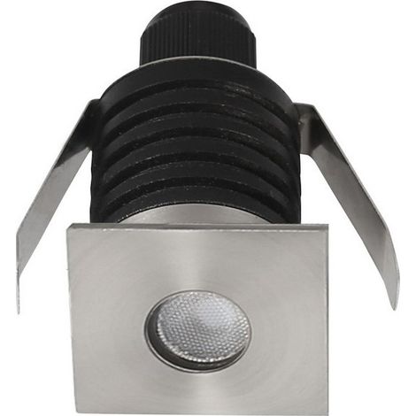 Merano Fort Spot Encastrable Au Sol Extérieur Aluminium Nickel Satiné LED 1W 98Lm 3000K IP67