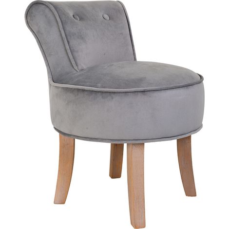 Banqueta de madera tapizada gris 45x46x36/58