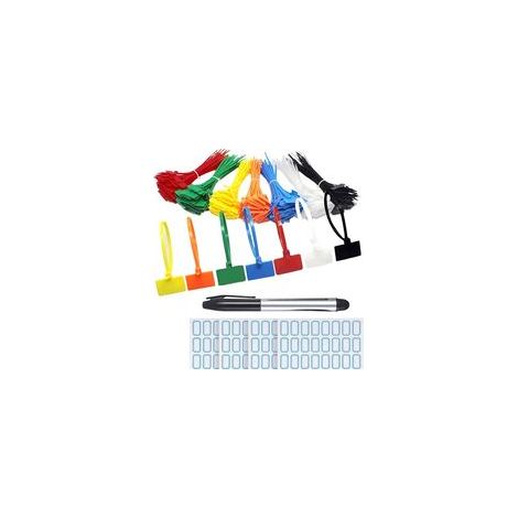 Attache Cable Colorées,250 Pièces Attaches Pour Marqueurs De Câble,Nylon Câble Zip Liens Etiquettes Serre-Câbles,Cable Mangament pour Maison,Bureau,Jardin,Garage,Atelier 150mm x 3mm (1/5)