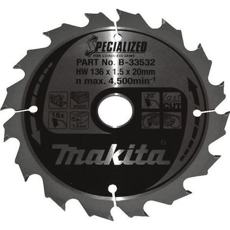 Makita B-33532 SPECIALIZED Lama per Sega 136x20x16Z