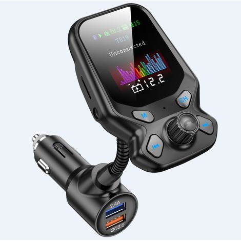 Neuer Auto-Bluetooth-MP3-Player mit großem Farbbildschirm, multifunktionalem QC3.0, zeigt Liedtexte an, verfügt über einen Kartensteckplatz und unterstützt Freisprechanrufe – offizielle Standardkonfig (1/3)