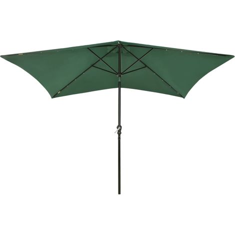 Maison Exclusive - Sonnenschirm mit LEDs und Stahl-Mast Grün 2x3