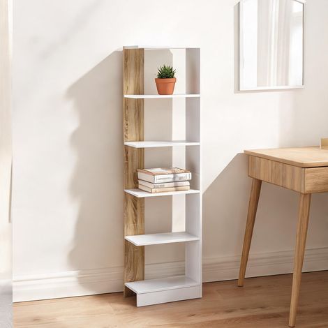 Bibliothèque blanc en bois 45 x 21 x 170 cm (1/5)