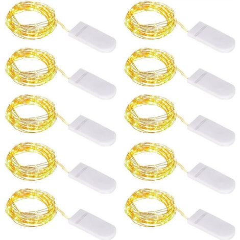 20-Pack String Lights, Mini Battery-Operated LED String Lights, 0 LEDs, Copper Wire, Indoor and Outdoor Decoration Lights for Bedroom, Christmas, Wedding, Party, Evening, Home, Garden (Warm White) (1/5)