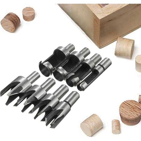 Holzdübelschneider – 6 mm, 10 mm, 13 mm, 16 mm – Gerader und abgeschrägter Schnitt – 8 Stück (1/5)