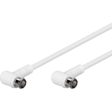 goobay Câble de connexion coudé SAT, F-Quick, double blindage, Fiche F (Quick) 90°  Fiche F (Quick) 90° (entièrement blindée), 2.5 m (67342)