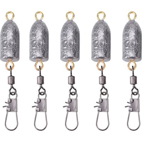Lot de 5 plombs de pêche en forme de balle durables, accessoires de pêche (20g) (1/5)