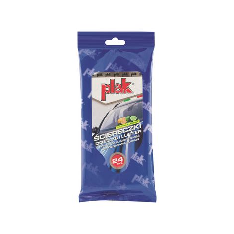 Salviette per vetri Plak al limone e lime, 24 pezzi.