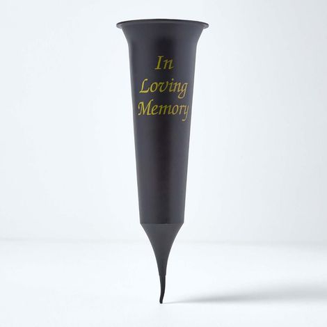 HOMESCAPES In Loving Memory Flute Spike Flower Vase Grave Pot (1/5)