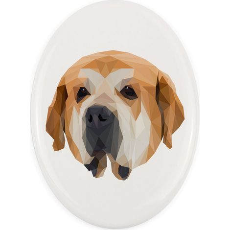 Spanische Dogge – eine geometrische Plakette mit Foto und Inschrift von Art-Dog (1/4)