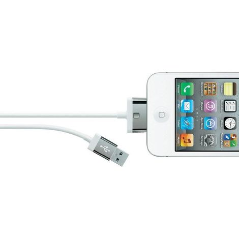 Belkin F8J041CW2M-WHT cable de teléfono móvil Blanco 2 m USB A Apple 30-pin (1/5)