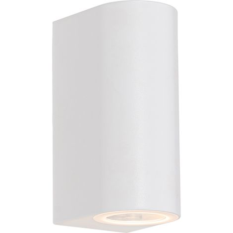 Moderne Außenwandleuchte aus weißem Kunststoff, oval, 2-flammig – Baleno (1/4)