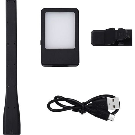 ZVD Lampe de lecture de chevet rechargeable, luminosité réglable, autonomie de plus de 20 heures, lampe de chevet à pince (noir) (1/4)