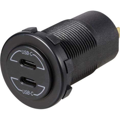VOLTCRAFT USB-C®-Doppelsteckdose 9V-30V-60W Belastbarkeit Strom max.=3 A 12 - 24 V/DC (1/5)