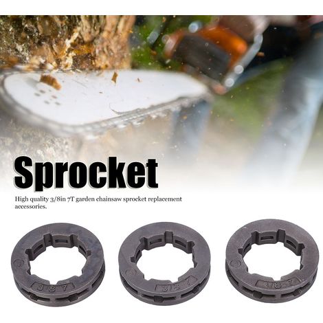 Lot de 3 pignons 3/8 po 7 dents 68210 compatibles avec STIHL 030 031 032 038 041 044 046 064066 MS361 MS362 MS440 (1/3)