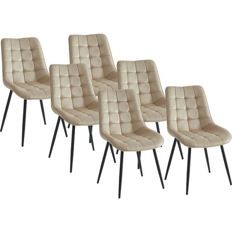 Sedia imbottita Velluto e Metallo Nero Beige - Lotto di 6 - OLLUA