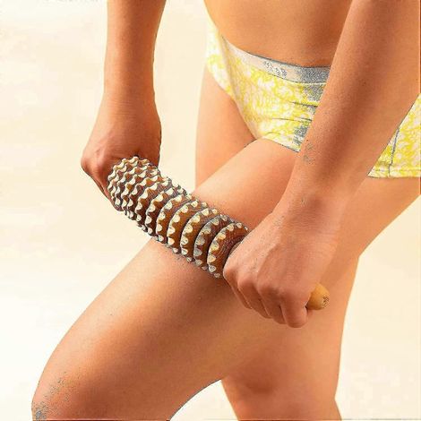 Massagegerät aus Holz mit 11 Rollen für Rücken, Taille, Beine und Bauch, 15,7 Zoll (ca. 40 cm) (1/3)