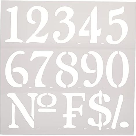 Rayher Stencil per pareti, motivo numeri, stampo per pittura, shabby chic, decorazione murale, 30,5 x 30,5 cm, 1 pz. (1/4)