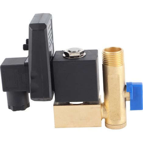 Vanne de purge électronique temporisée automatique G1/2 DN15 pour condensats de compresseur d'air (AC230V) (1/5)