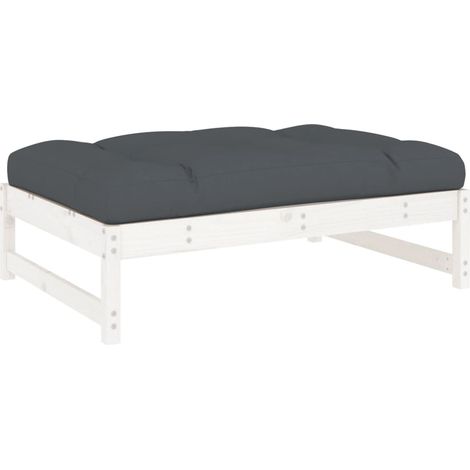 Maison Exclusive - Gartenhocker Weiß 120x80 cm Massivholz Kiefer