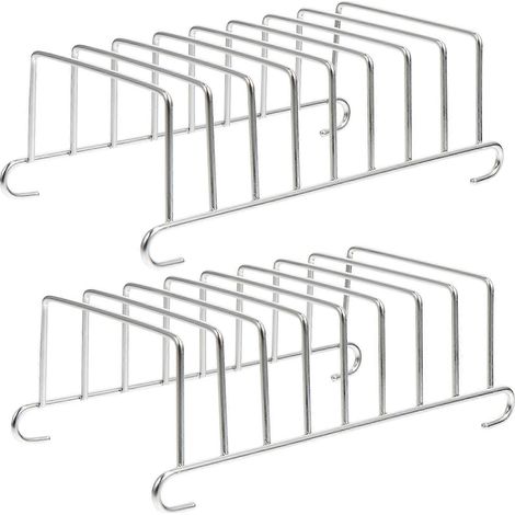 Lot de 2 grilles de cuisson en acier inoxydable, accessoires de cuisine, cuiseurs vapeur, accessoires pour friteuse à air chaud-15.50X8.50X5.50CM-Silver