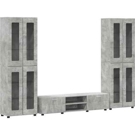 Maison Exclusive - Ensemble meuble TV FLORIN 3 pcs Gris béton Bois d'ingénierie
