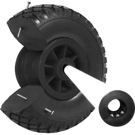 Sackkarrenrad Vollgummi 260x85 mm 3.00-4 PU Ersatzrad Rad Reifen Achsenlager 75 mm schwarz (1/5)