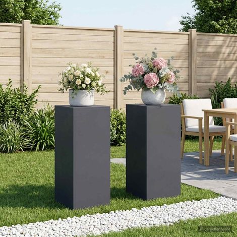 vidaXL Soporte de plantas 2 uds. Gris antracita 40 x 40 x 100 cm (1/5)