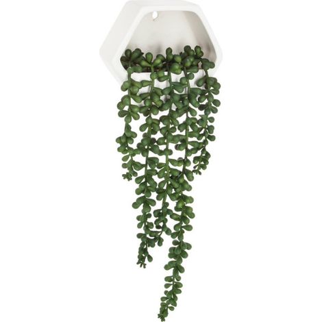 Plante Artificielle Murale "Tombante" 14cm Blanc