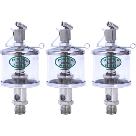 Set di 3 bocchette di riempimento olio a goccia per motore, colore argento, da 50 ml.